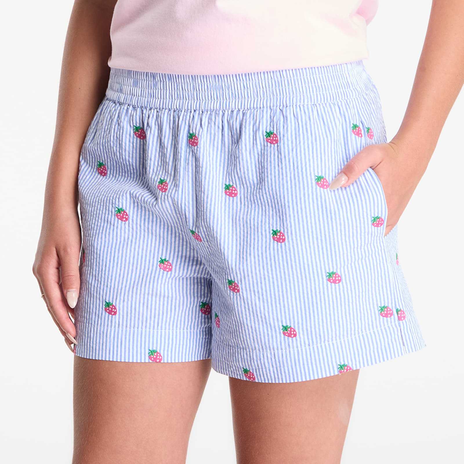 Kraťasy MC2 Saint Barth Meave Short Pant Seersucker Stripes V Straw