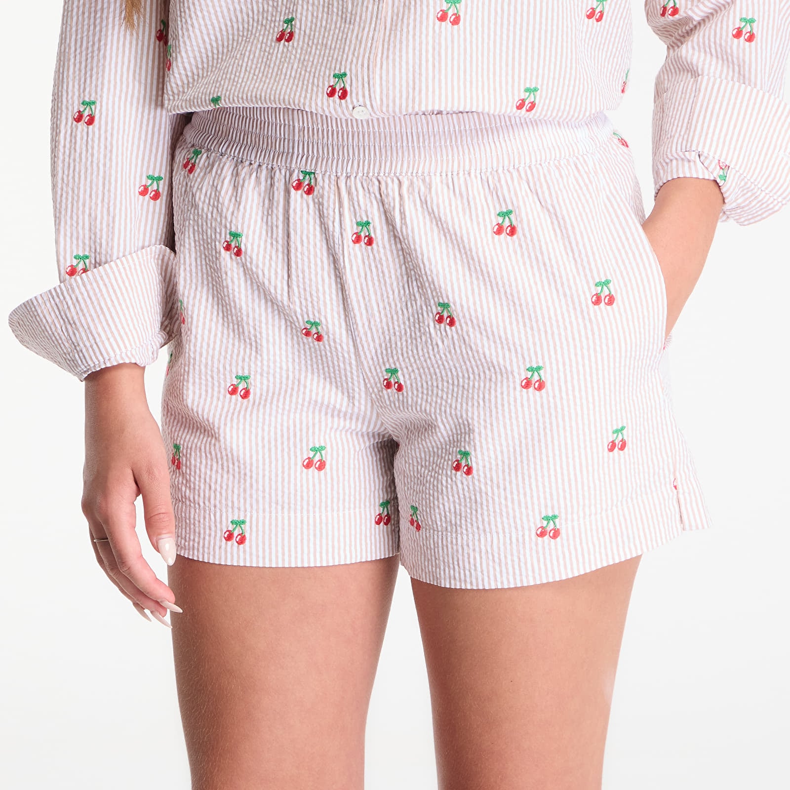Korte broeken MC2 Saint Barth Meave Short Pant Seersucker Stripes V Cherry