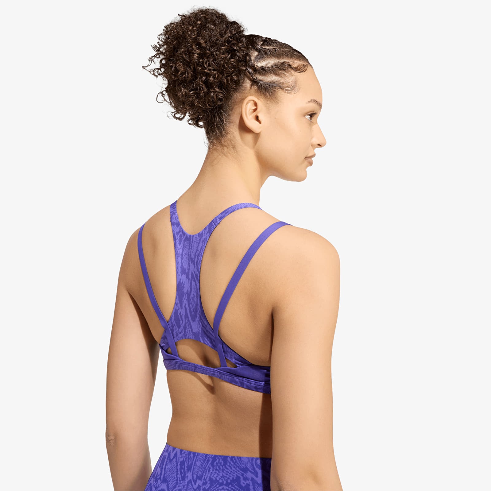 Soutien-gorge  adidas Optime Workout Snake Strappy Light Support Bra Solar Purple/ Pure Purple