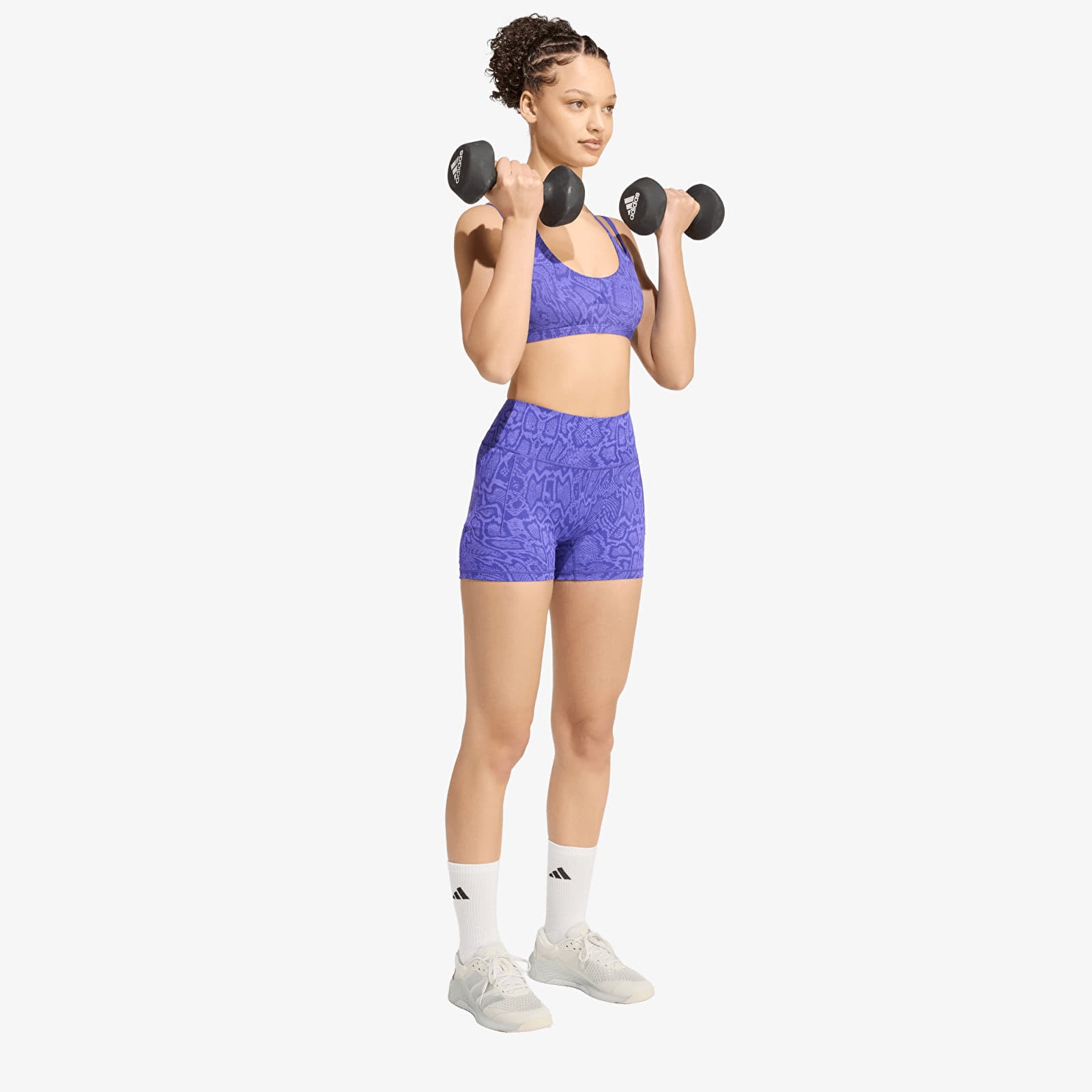 Soutien-gorge  adidas Optime Workout Snake Strappy Light Support Bra Solar Purple/ Pure Purple