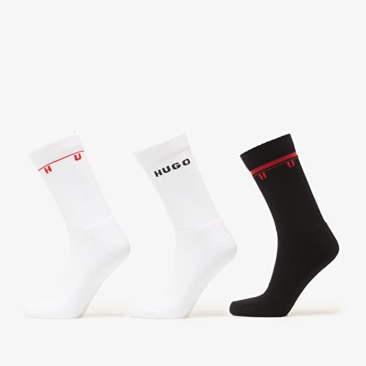 Hugo Boss 3 Pack Quarter Socks Rib Spaced Multicolor