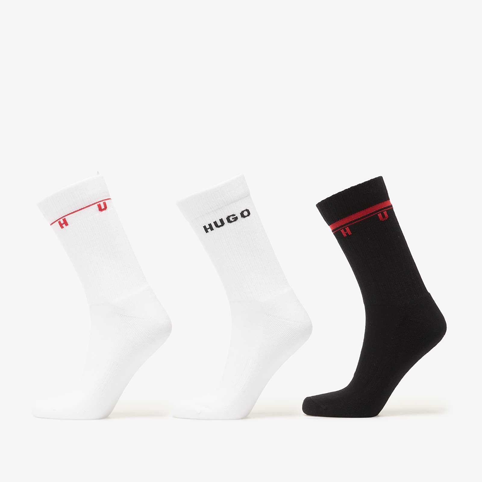 Men's socks Hugo Boss 3 Pack Quarter Socks Rib Spaced Multicolor