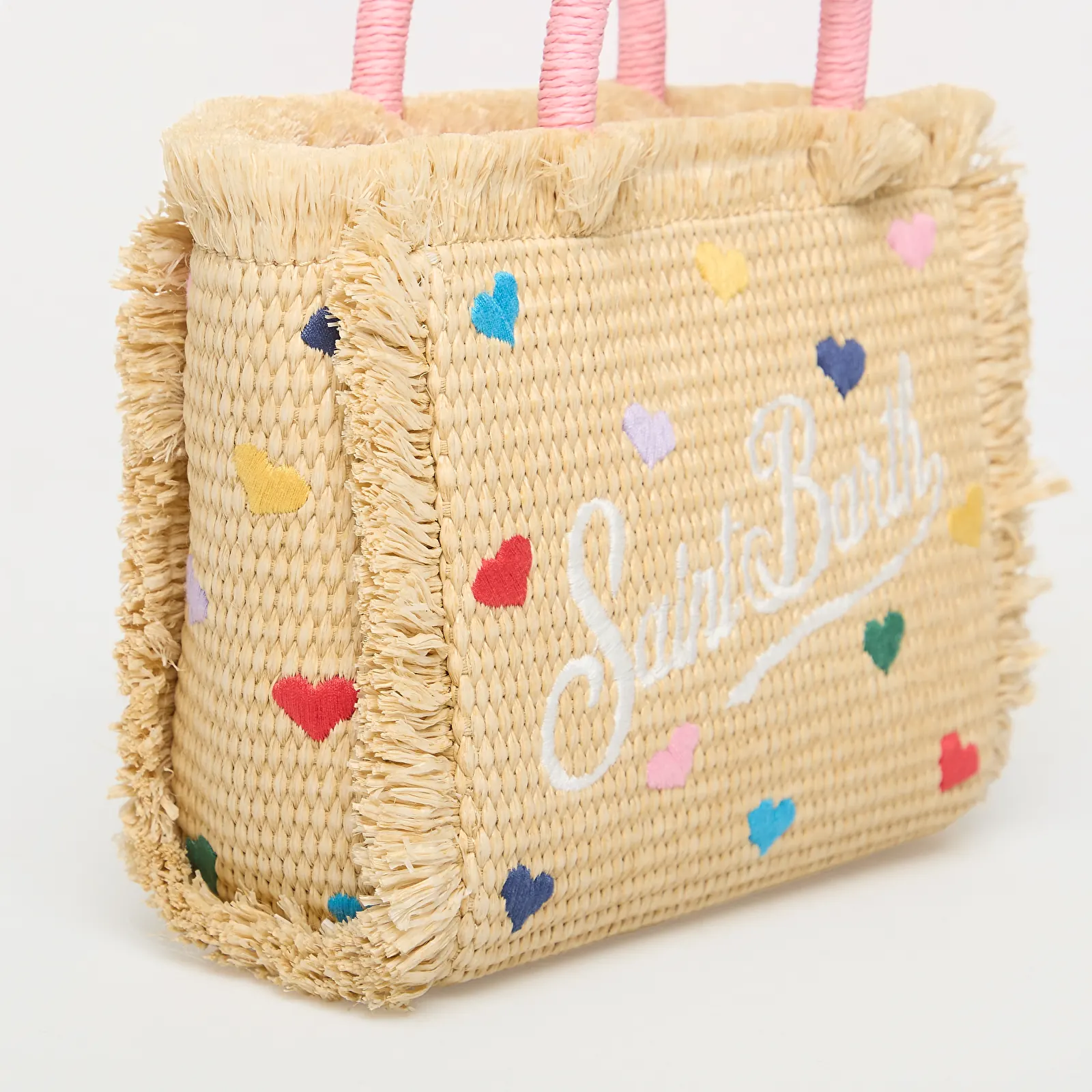 Τσάντες MC2 Saint Barth Vanity Mini Straw N Bag Mini Hearts Col