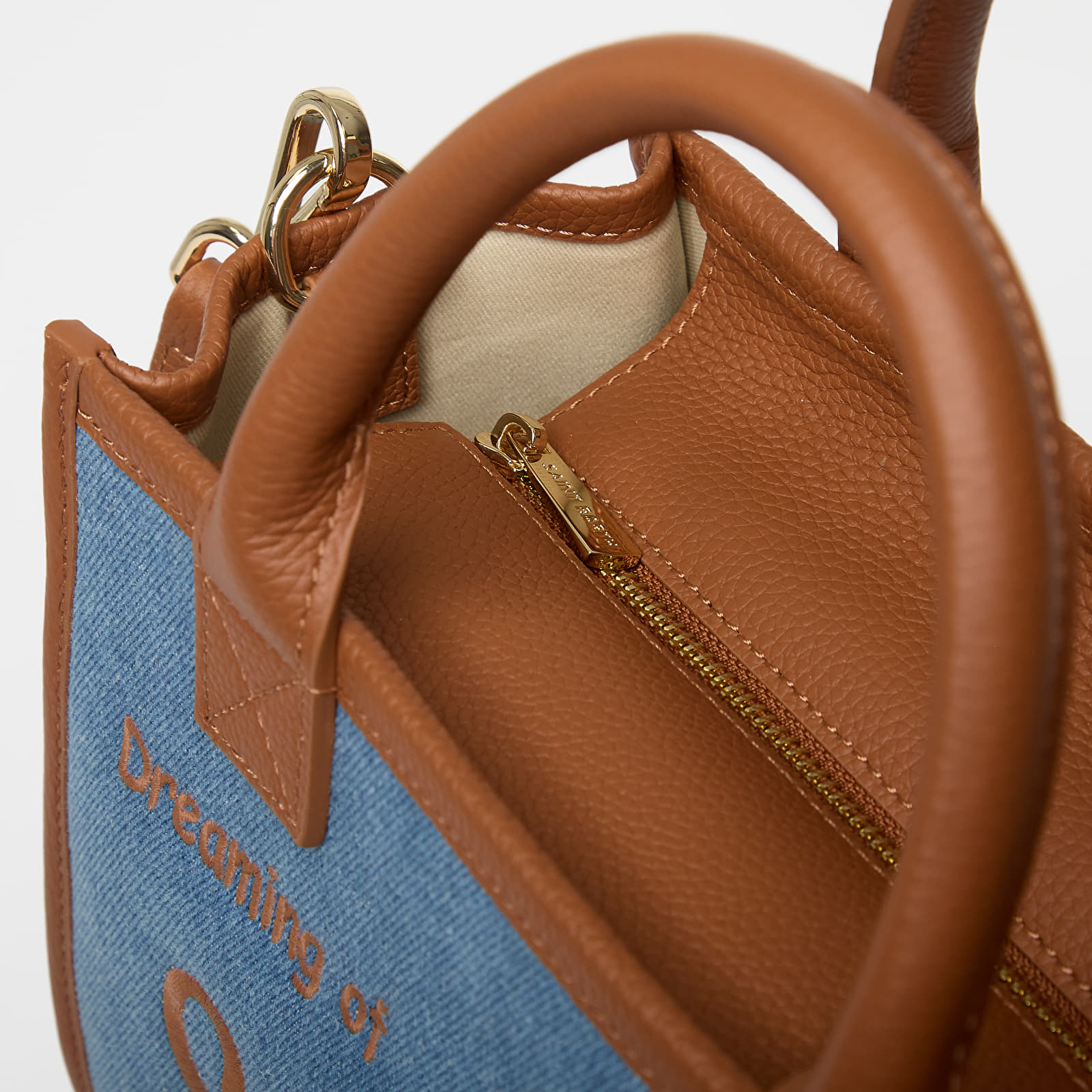 Rokassomas MC2 Saint Barth Vanity Bag Midi Bag Denim Grain Leather