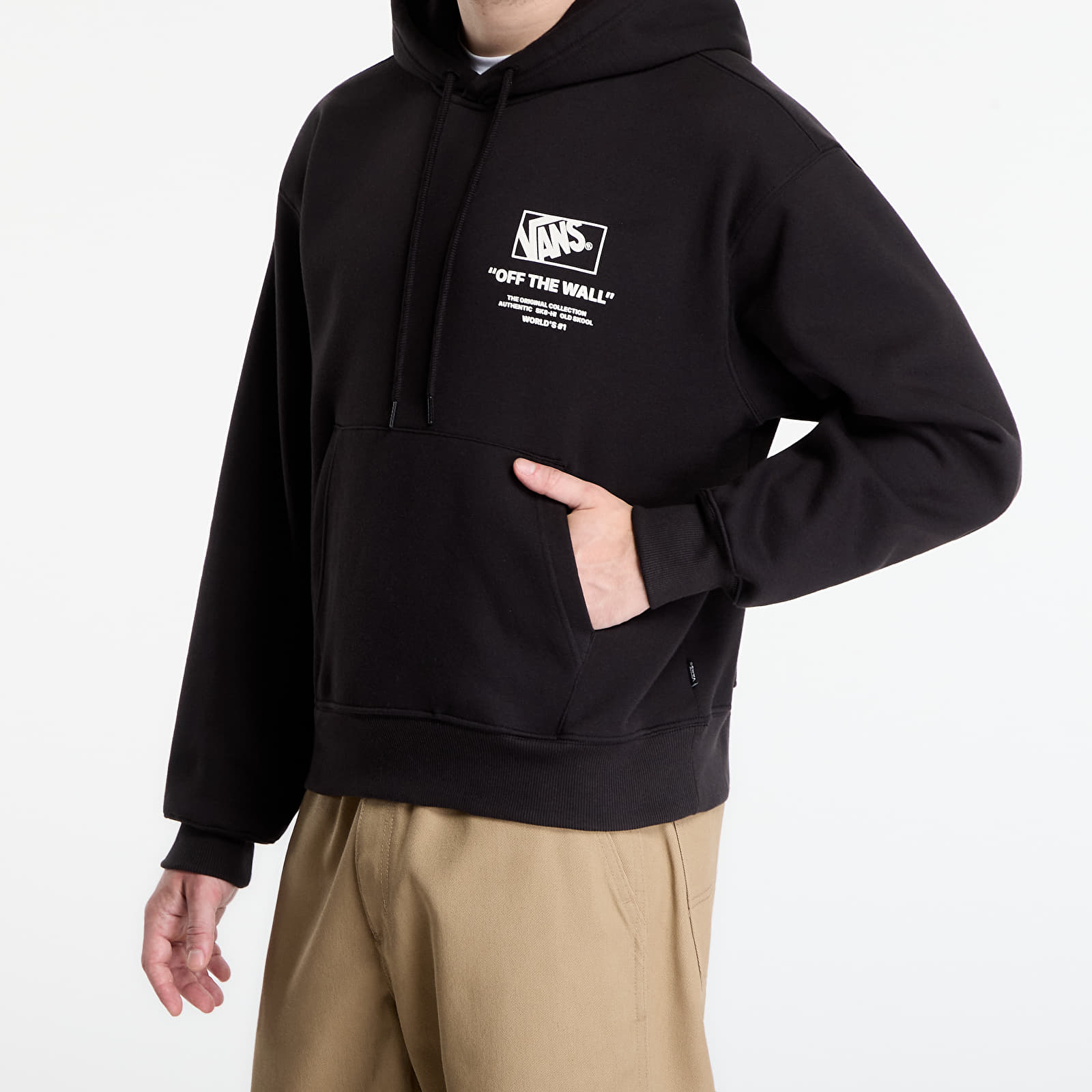 Džemperiai su gobtuvais ir džemperiai Vans Stacked Hi Pullover Hoodie Black/ White
