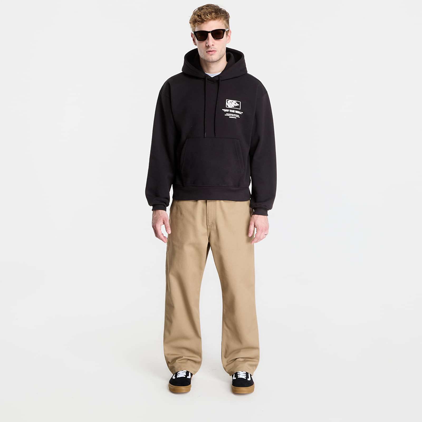 Džemperiai su gobtuvais ir džemperiai Vans Stacked Hi Pullover Hoodie Black/ White