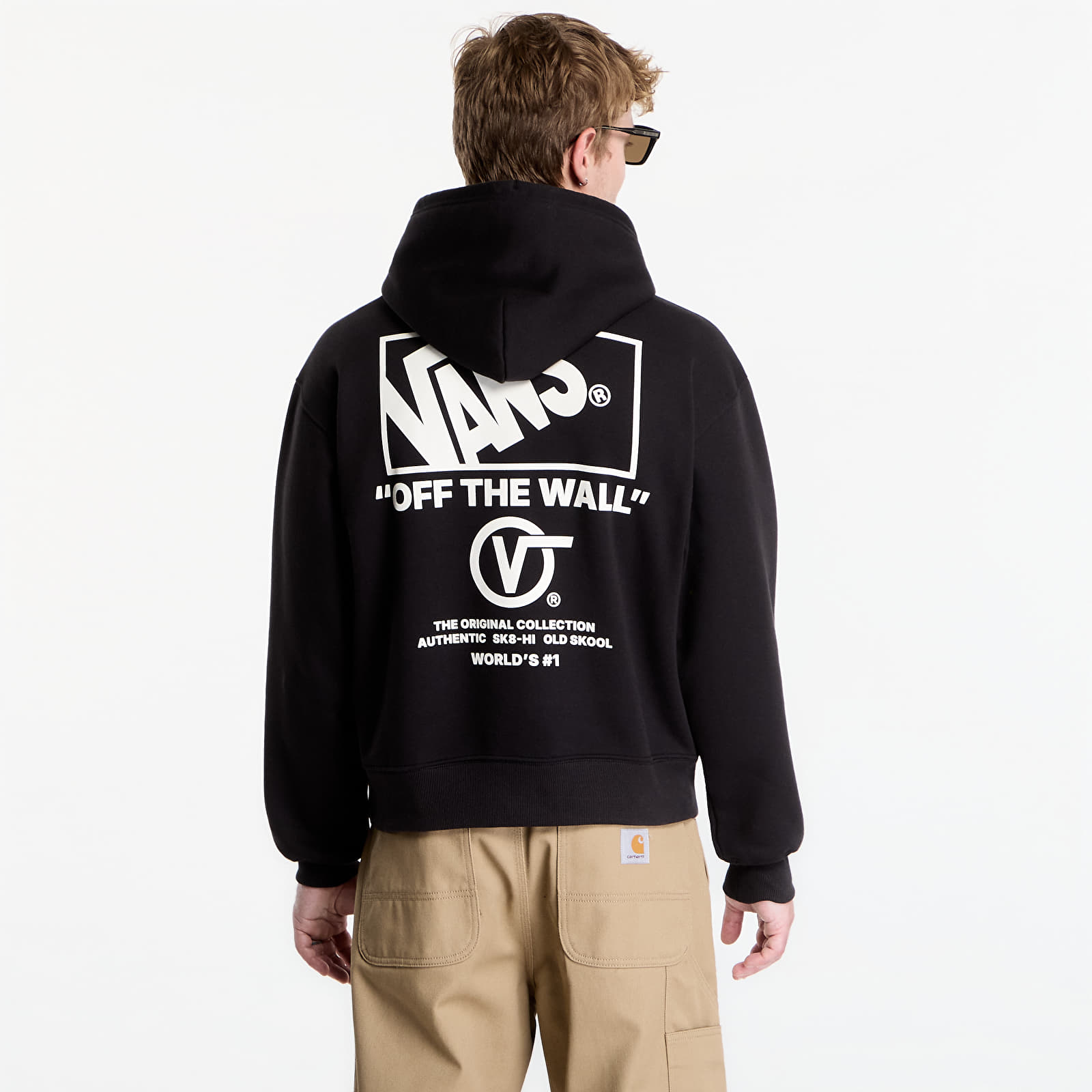Džemperiai su gobtuvais ir džemperiai Vans Stacked Hi Pullover Hoodie Black/ White