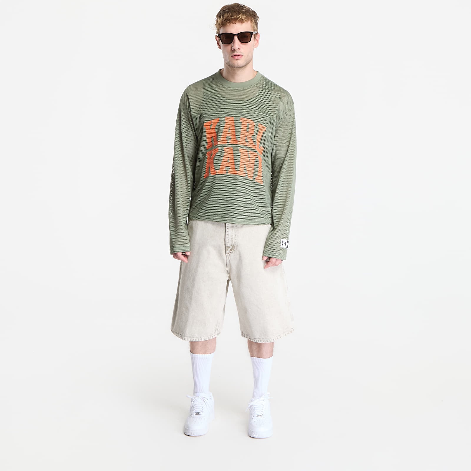 T-shirts Karl Kani Stencil Mesh Boxy Longsleeve Green