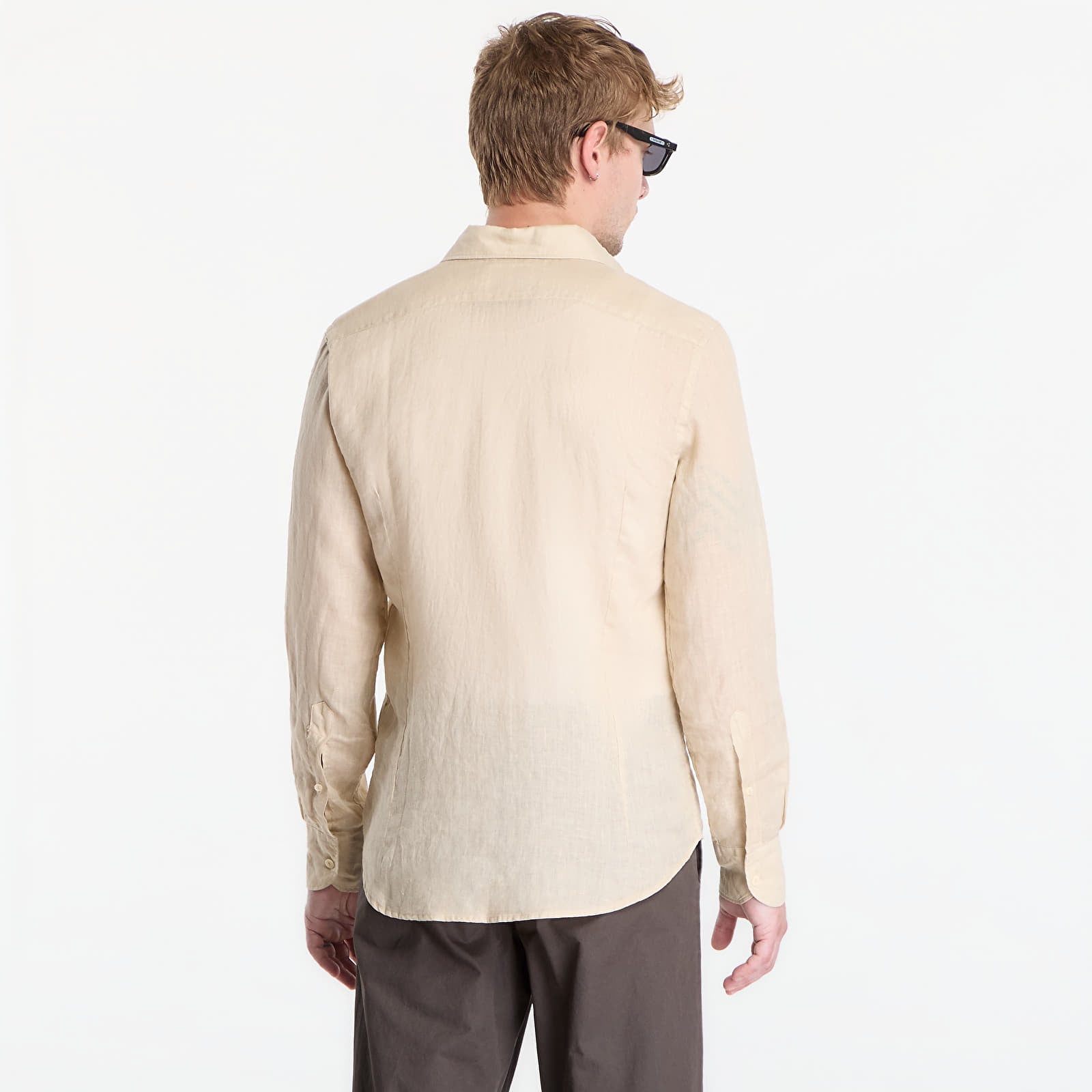 Overhemden MC2 Saint Barth Pamplona Shirt Linen Beige