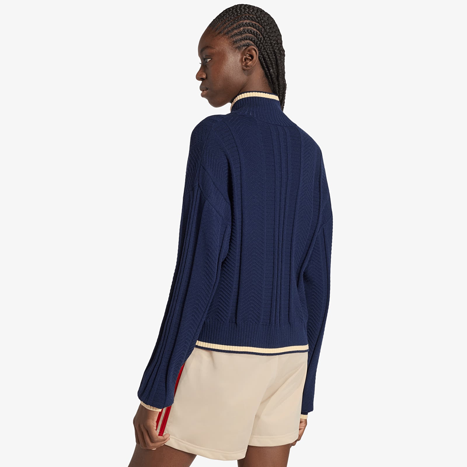 Women's Sweaters adidas Cable Knit Firebird Track Top Night Indigo