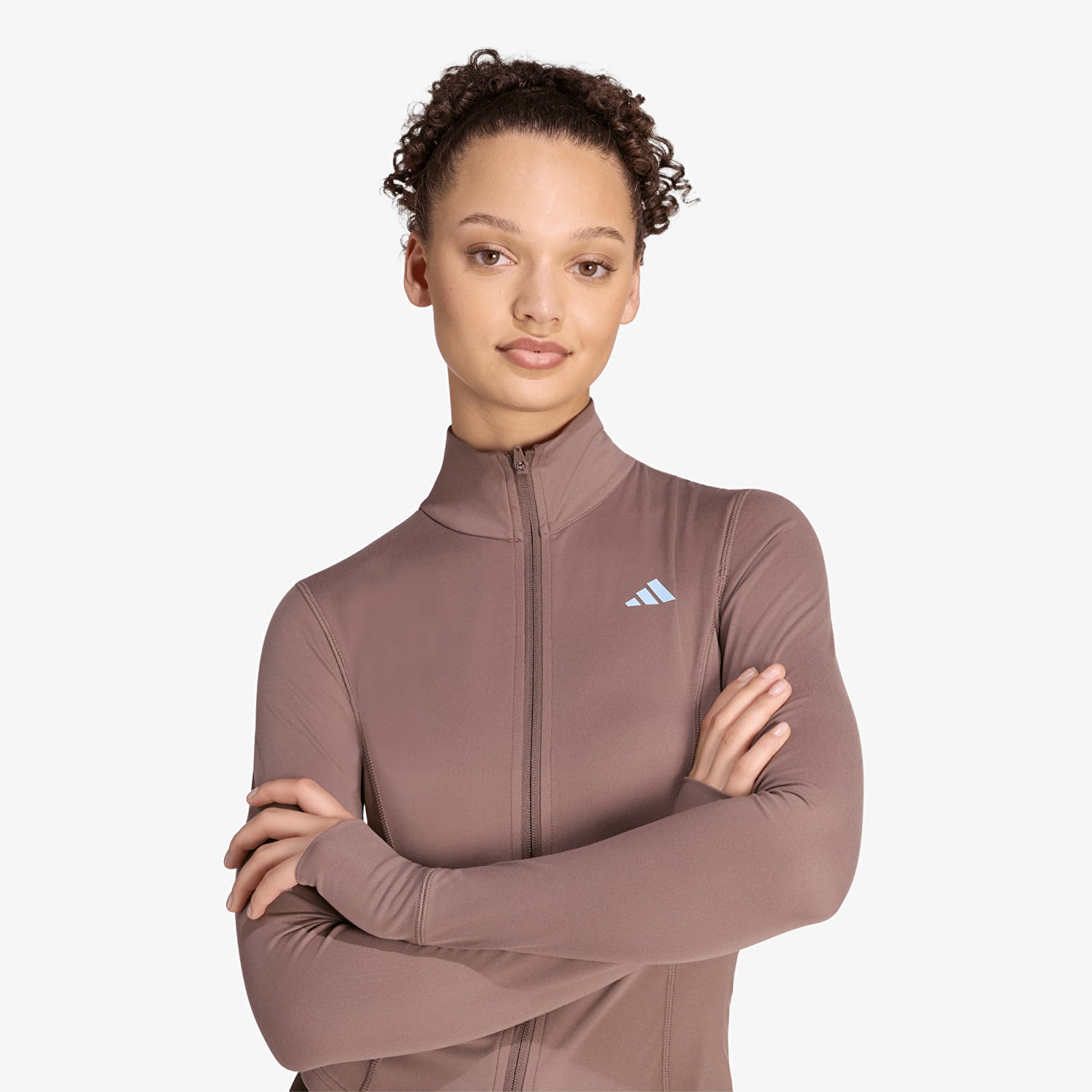 Dámské mikiny adidas 3-Stripes Studio Zip Through Jacket Earth Strata