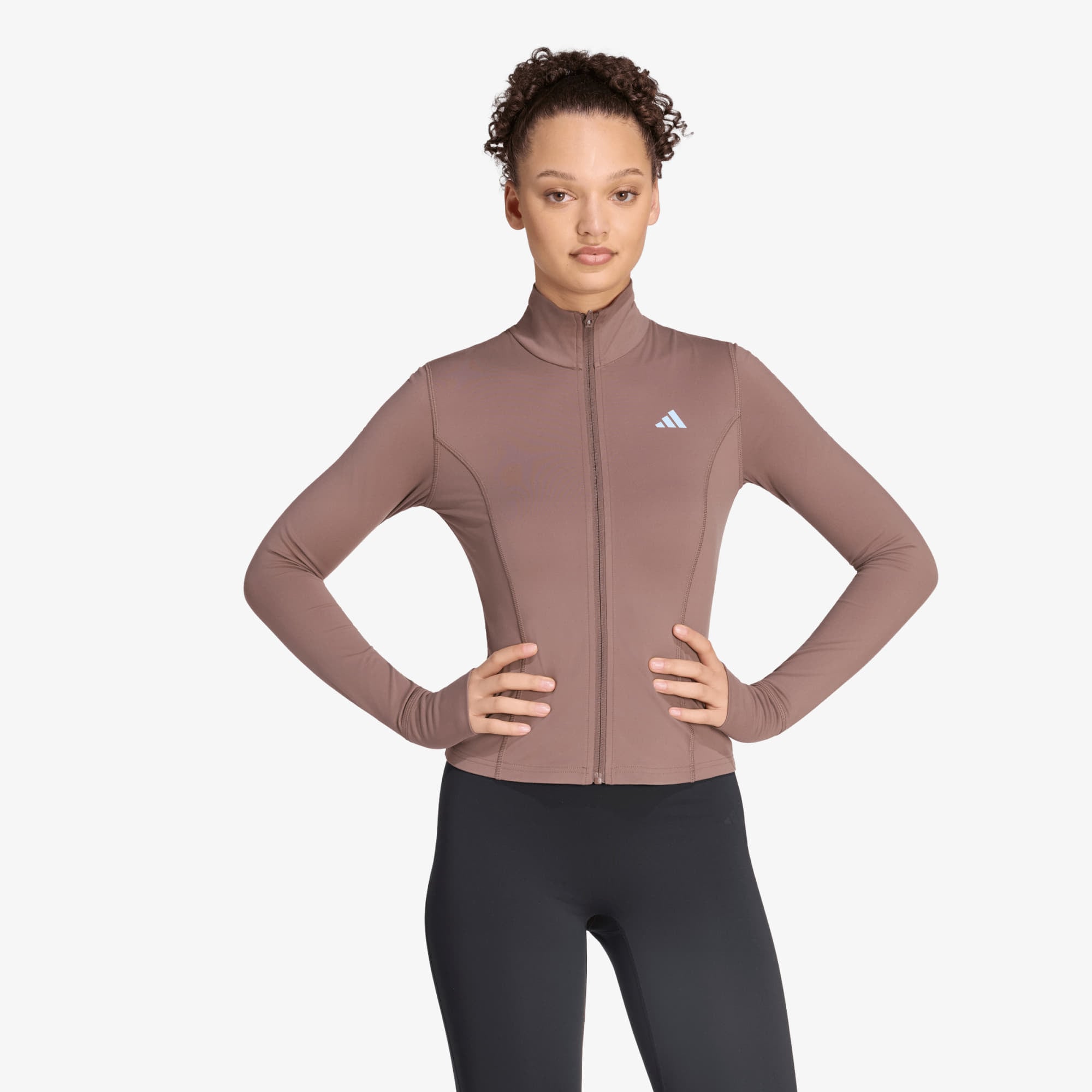 Суитшърт adidas 3-Stripes Studio Zip Through Jacket Earth Strata M
