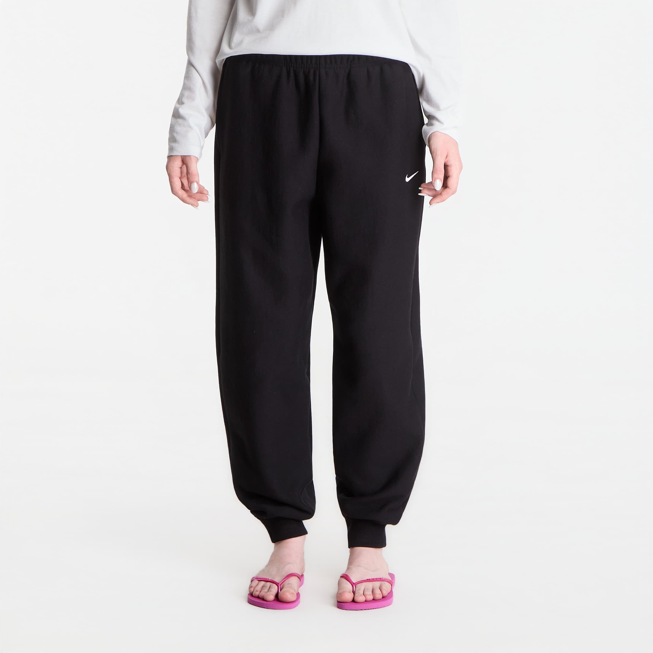 Потници Nike Studio Fleece Heavyweight Women's Oversized High-Rise Joggers Total Black/ Sail S