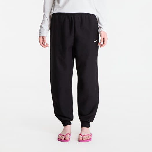 Tepláky Nike Studio Fleece Heavyweight Women's High-Waisted Oversized Joggers Total Black/ Sail