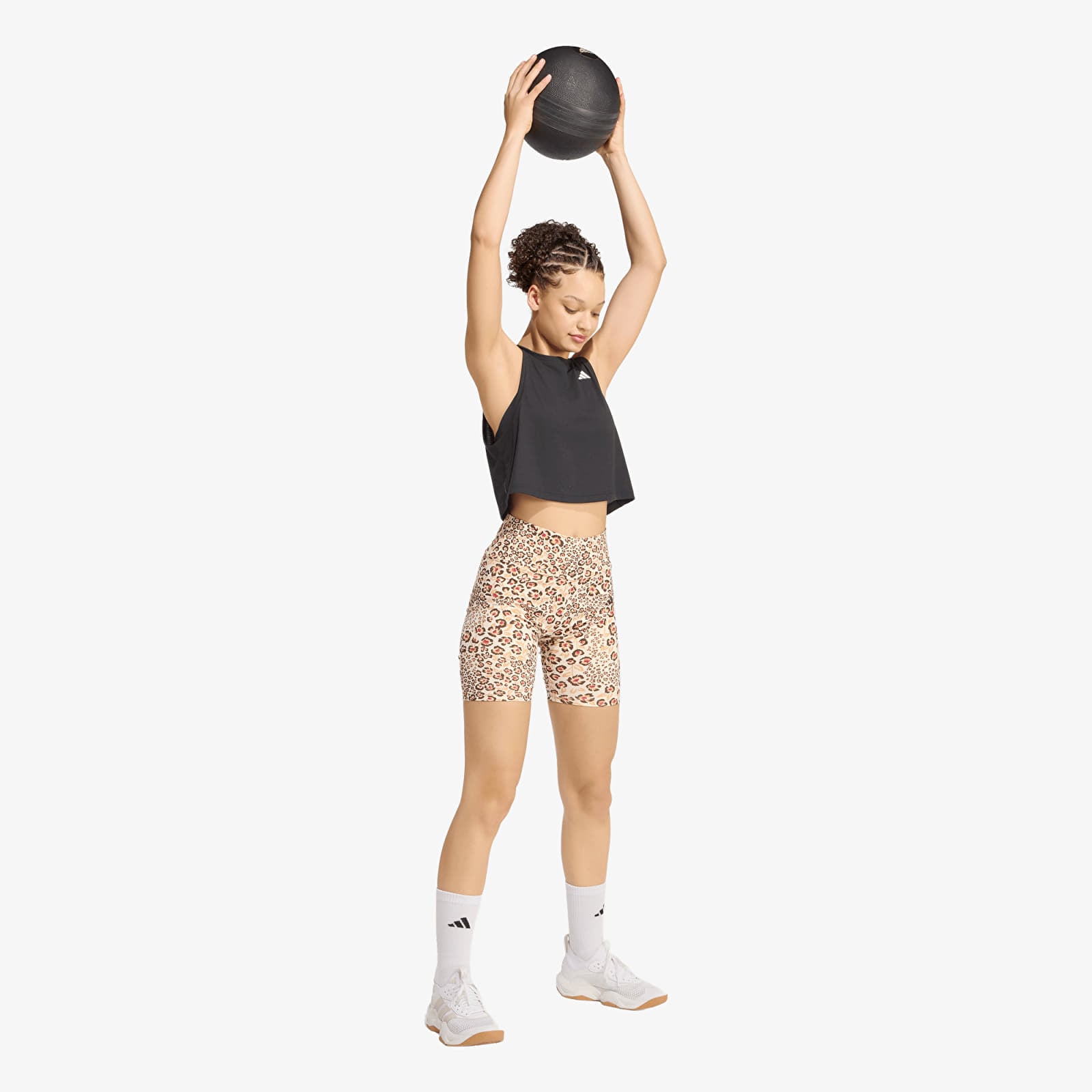 Shorts für Frauen adidas x Farm Rio Bike Shorts Ecru Tint/ Shadow Brown/ Multicolor