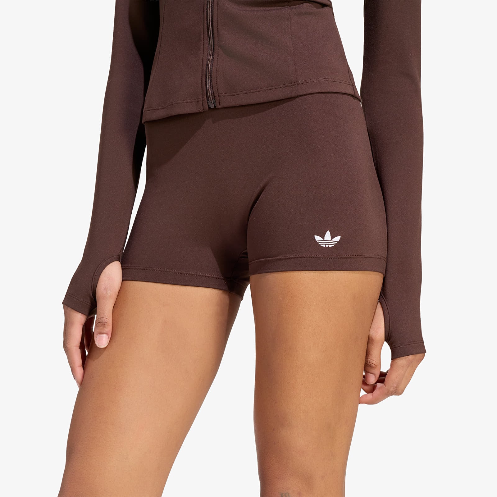 Pantaloni scurți adidas Essentials Polyester Shorts Aurora Coffee