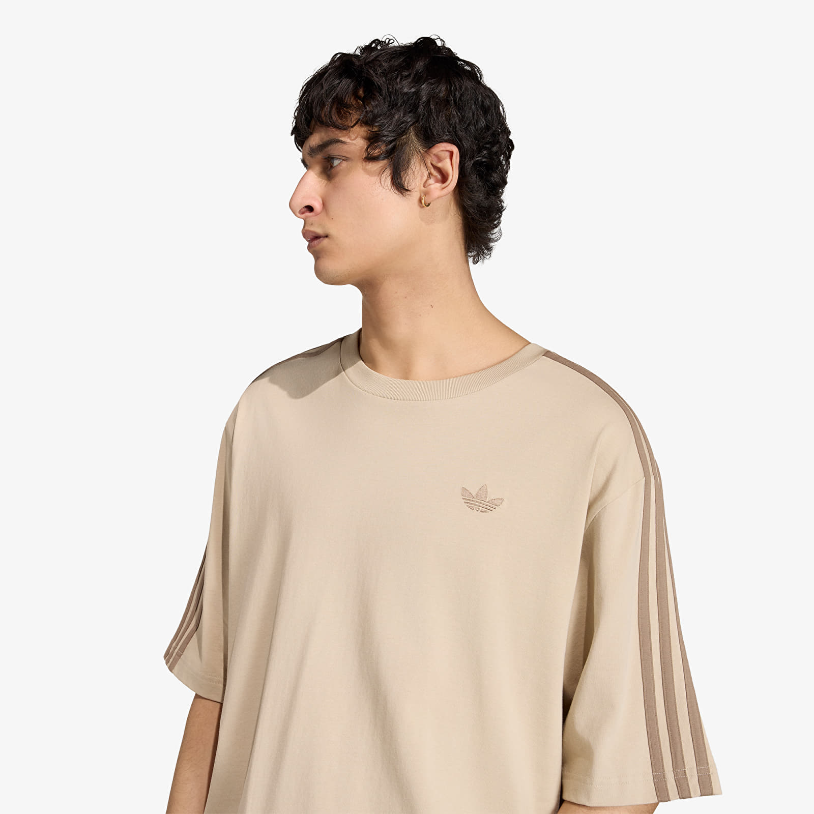 Ανδρικά μπλουζάκια adidas Adicolor 3-Stripes Oversized T-Shirt Khaki Three/ Khaki Six