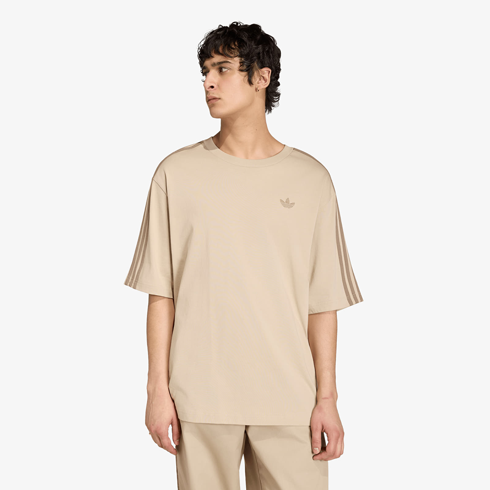 Ανδρικά μπλουζάκια adidas Adicolor 3-Stripes Oversized T-Shirt Khaki Three/ Khaki Six