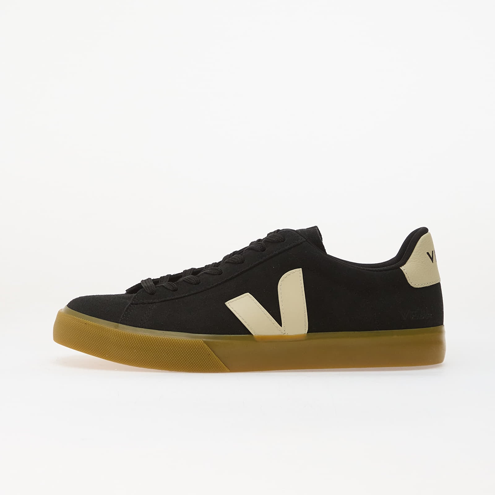Miesten lenkkarit ja kengät Veja Campo Suede Black/ Pierre/ Natural