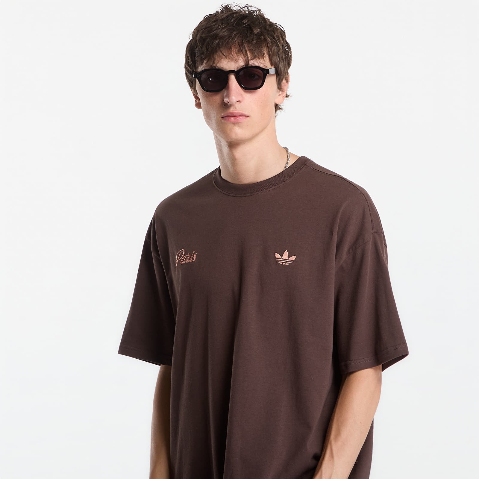 Férfi pólok adidas Paris GFX Tee Brown