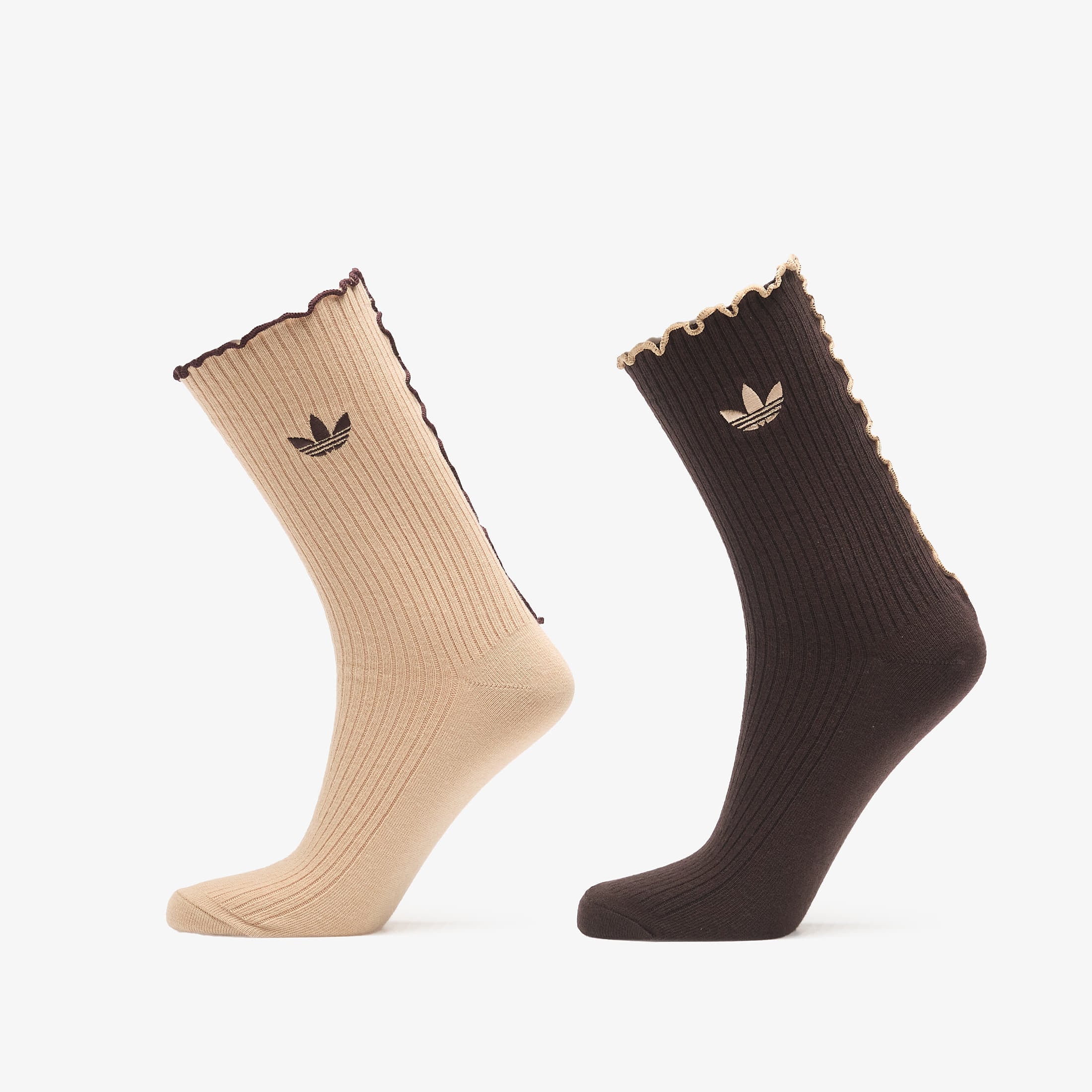 adidas Ruffle Crew Socks 2 Pairs Magic Μπεζ/ Aurora Coffee M