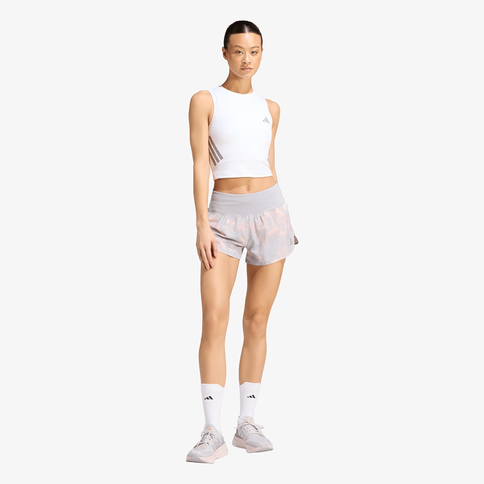 Dámske kraťasy adidas Adi365 Running Animal Print Iconic Shorts Grey One/ Semi Frozen Turbo/ Glory Grey