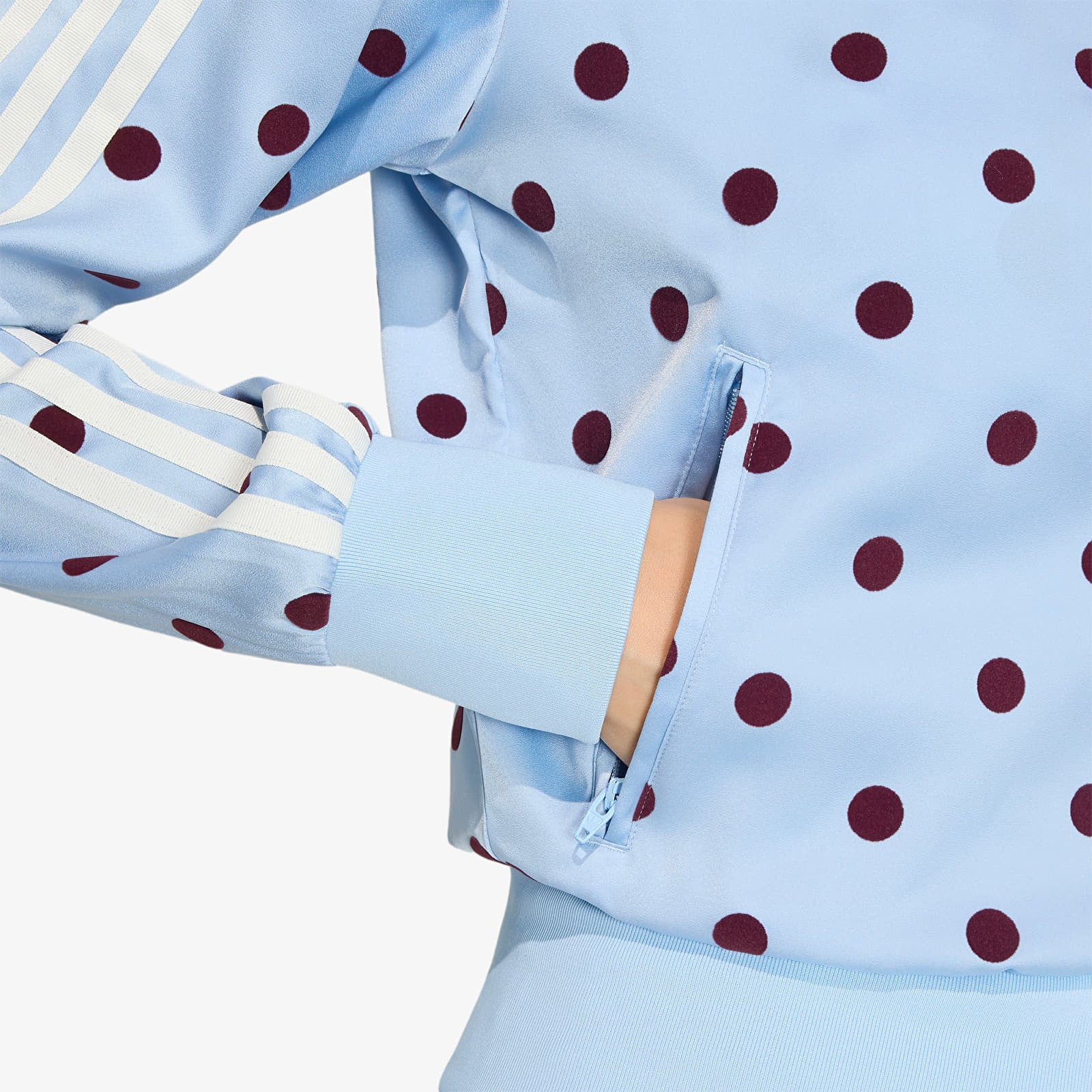 Damesjassen adidas Satin Polka Dots Tt Track Top Clear Sky