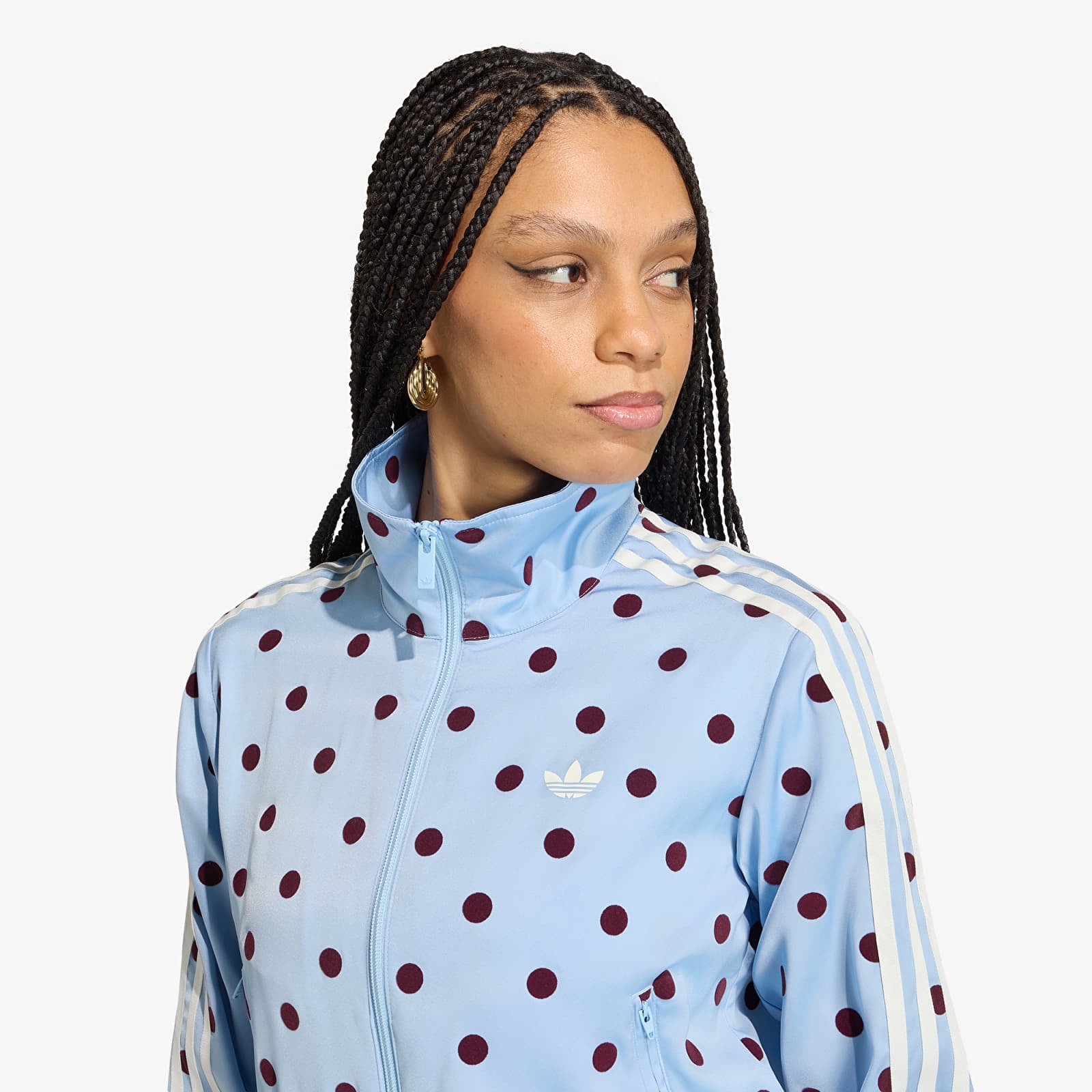 Damesjassen adidas Satin Polka Dots Tt Track Top Clear Sky