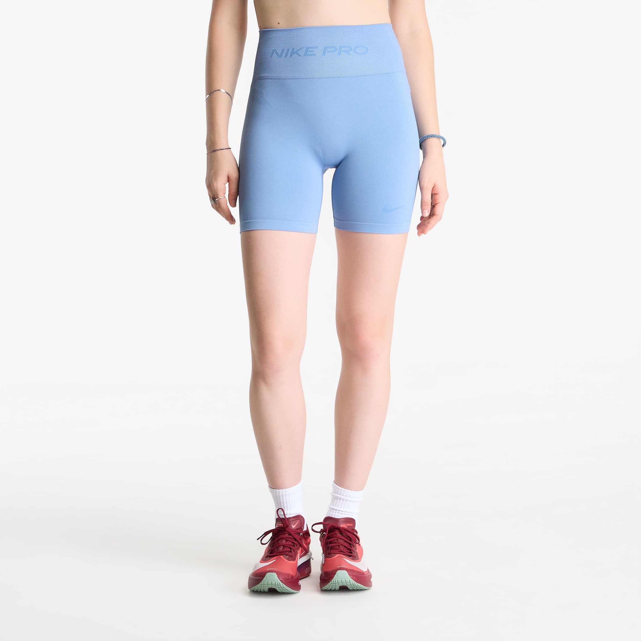 Σορτς Nike Pro Seamless Women's Dri-FIT High-Waisted 5" Biker Shorts Work Blue S