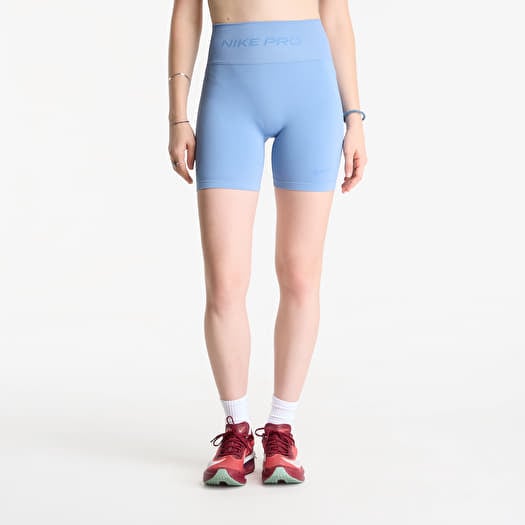 Kratke hlače Nike Pro Seamless Women's Dri-FIT High-Waisted 5" Biker Shorts Work Blue