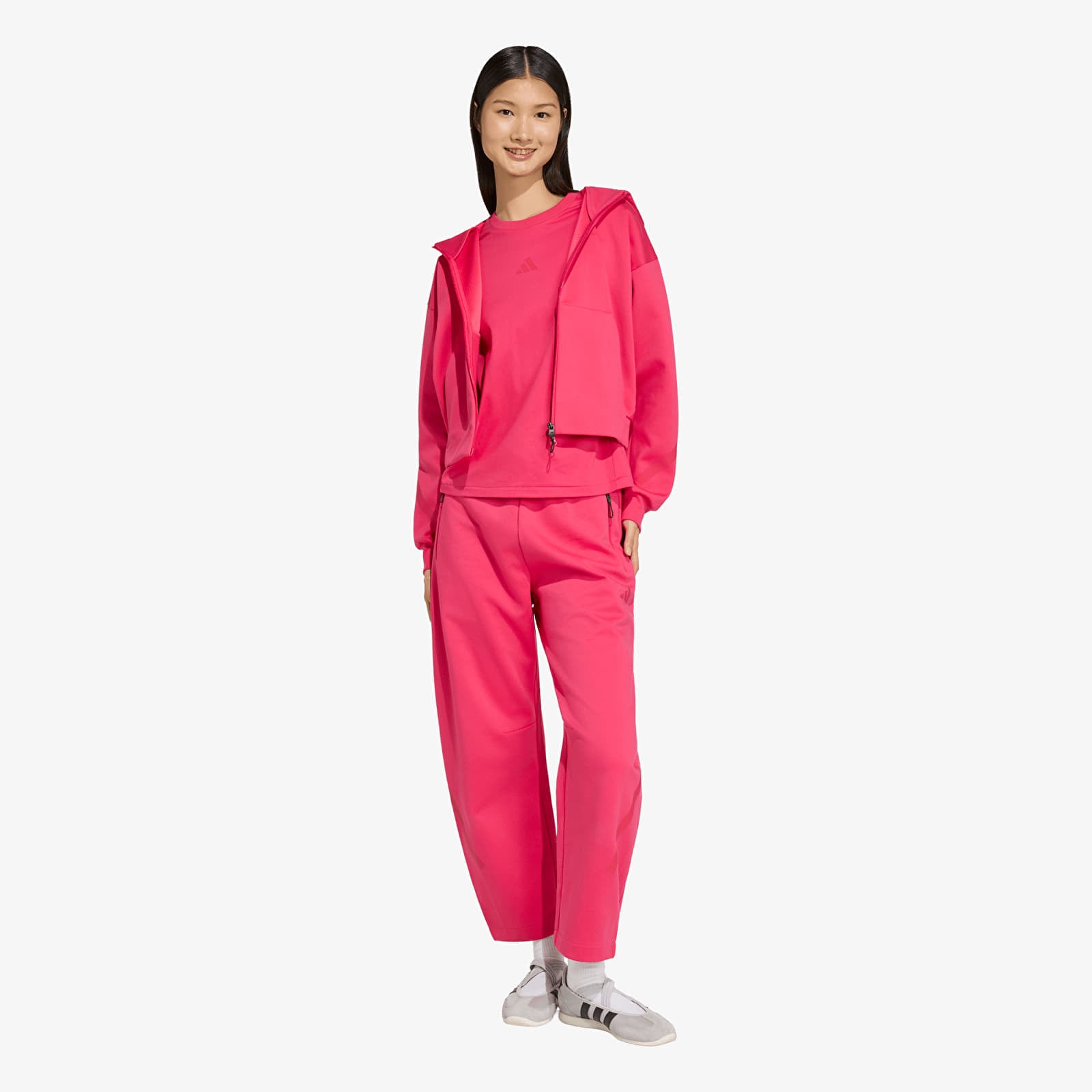 Толстовки та реглани adidas Z.N.E. Cropped Full Zip Power Pink