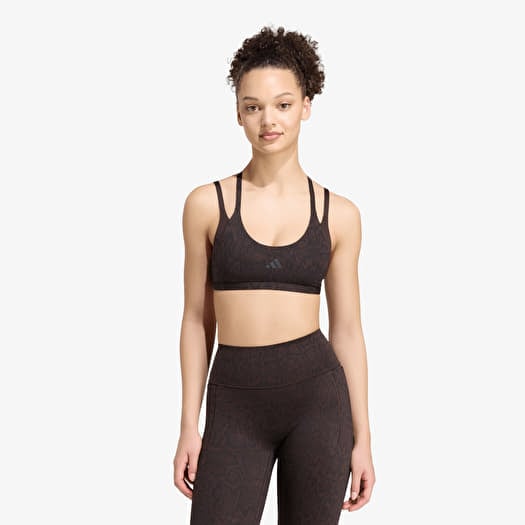 BH adidas Optime Workout Snake Strappy Light Support Bra Aurora Coffee/ Black