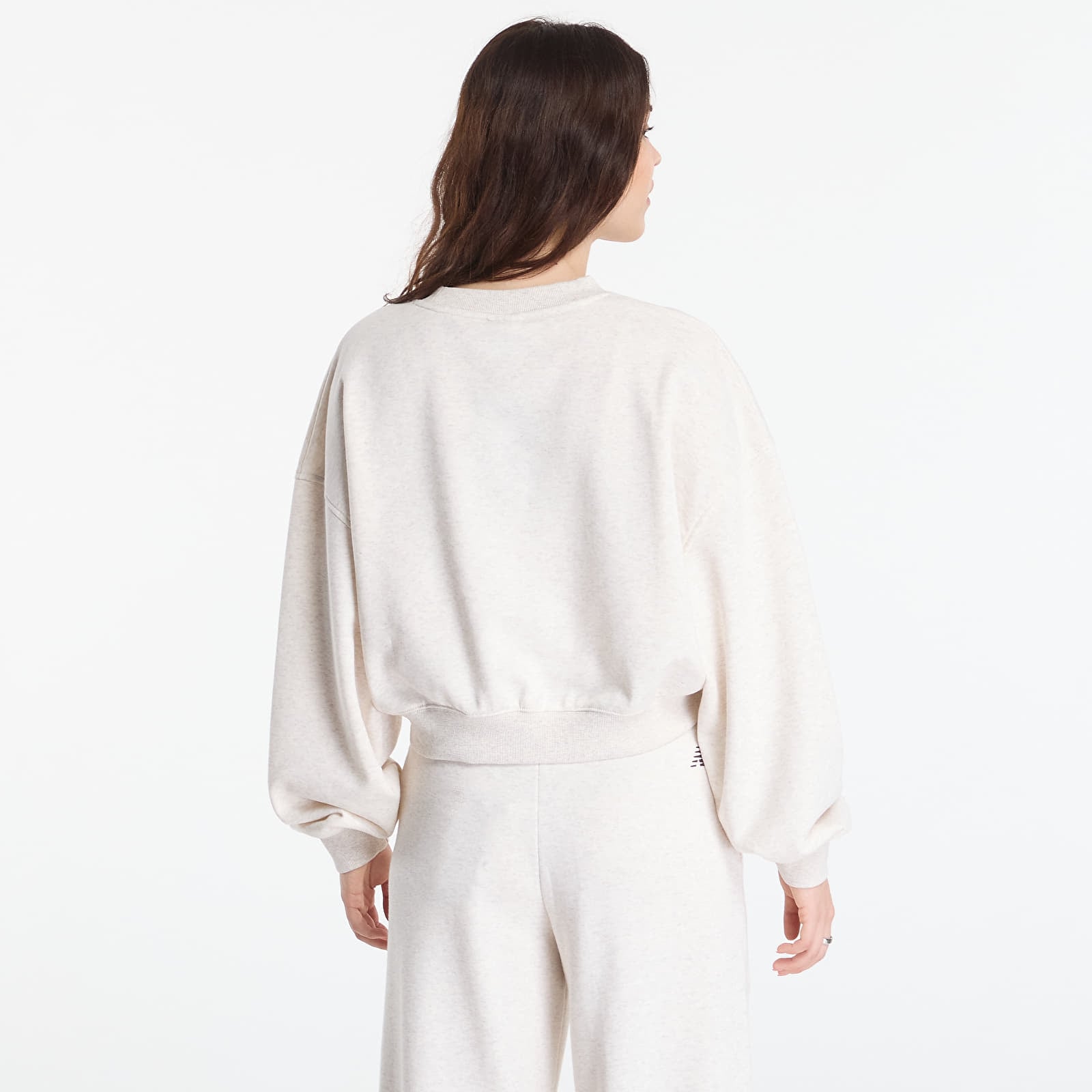 Dámske mikiny New Balance Trackside French Terry Crew Linen Heather