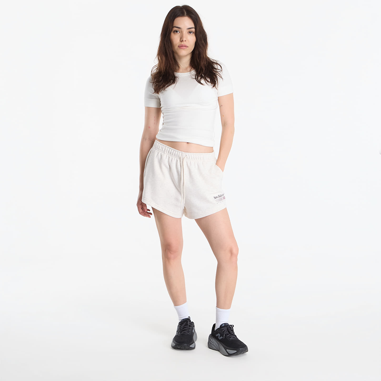 Shorts voor dames New Balance Trackside French Terry Short Linen Heather