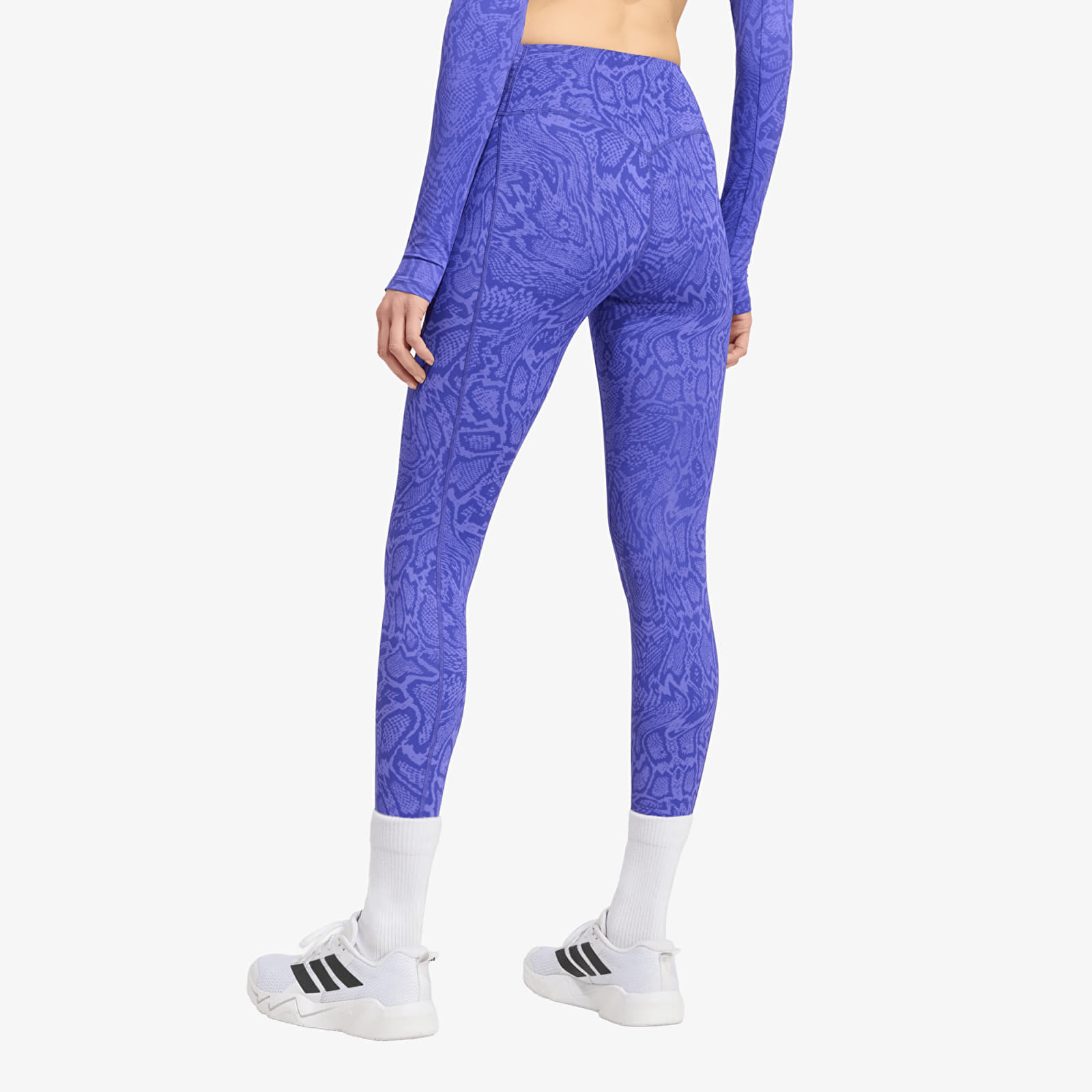 Leggings til kvinder adidas Optimé Primelift Snake 7/8 Leggings Solar Purple/ Pure Purple