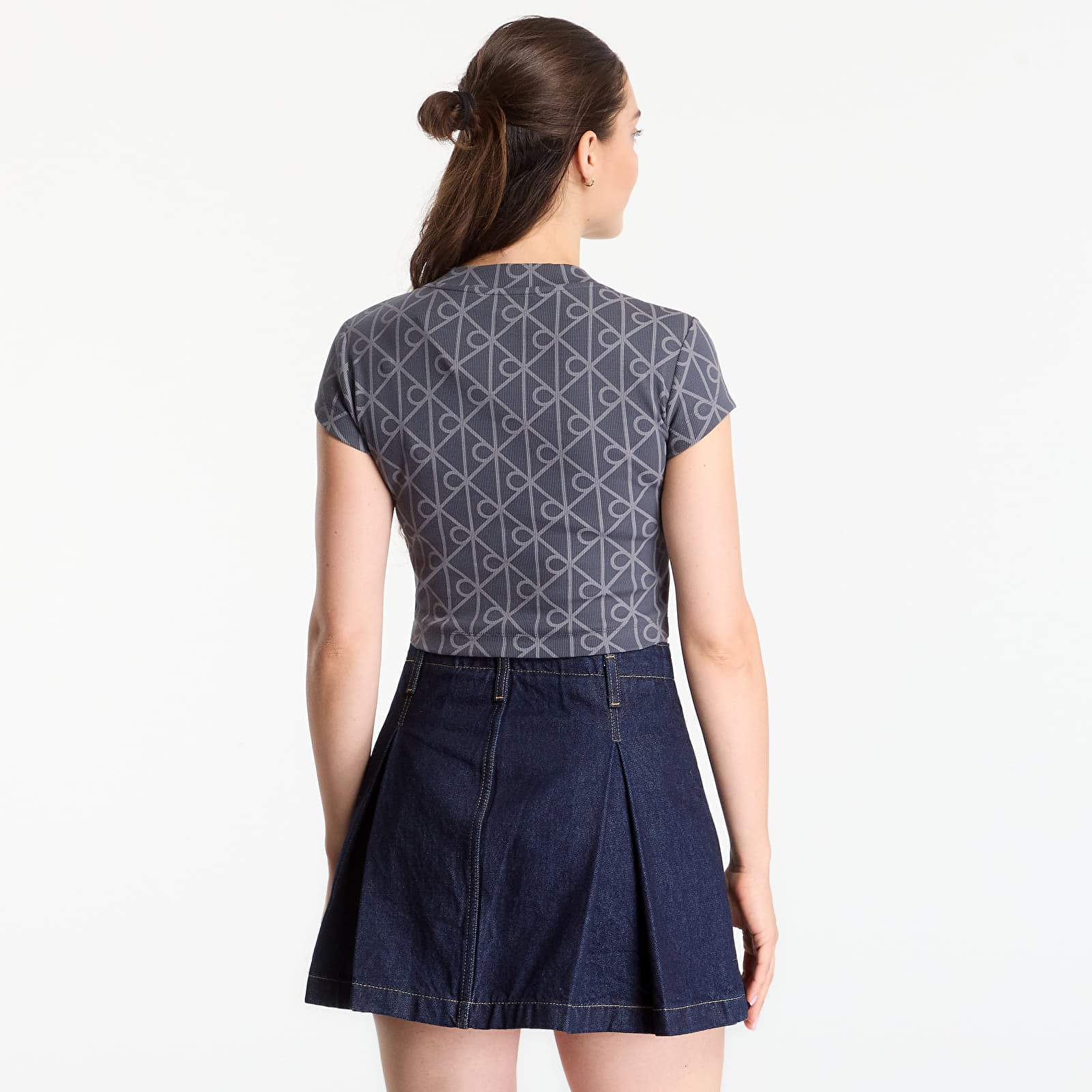 Tričká Calvin Klein Jeans A- Monologo Baby Tee Ebony
