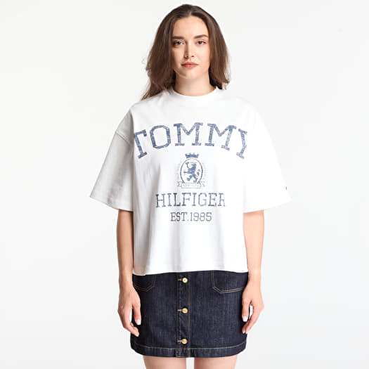 T-shirt Tommy Hilfiger Varsity Crest Rlx Ss T-Shirt Ecru