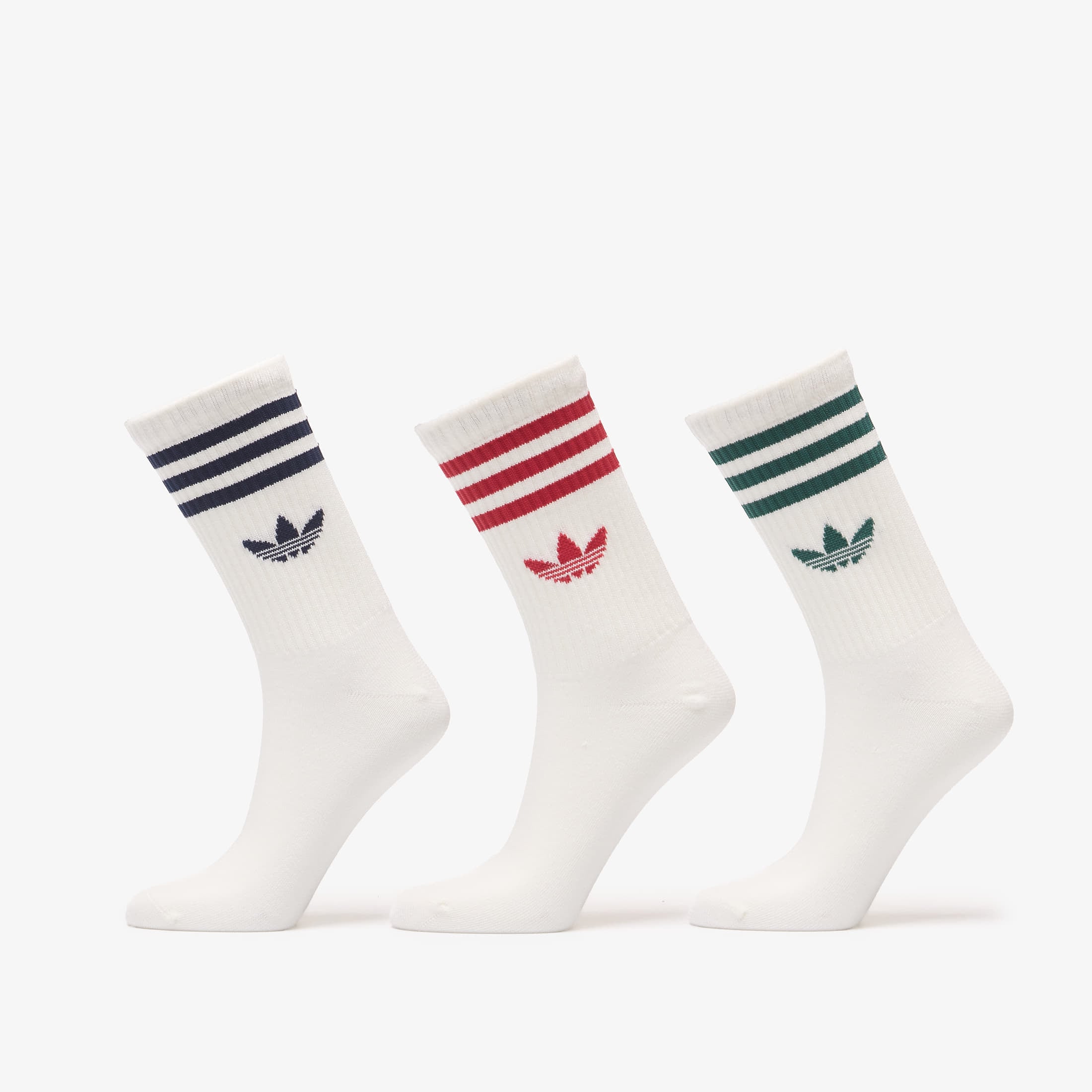 adidas 3 Stripes Crew Socks 3 Pairs Night Indigo Team Victory Red Collegiate Green S 12 €