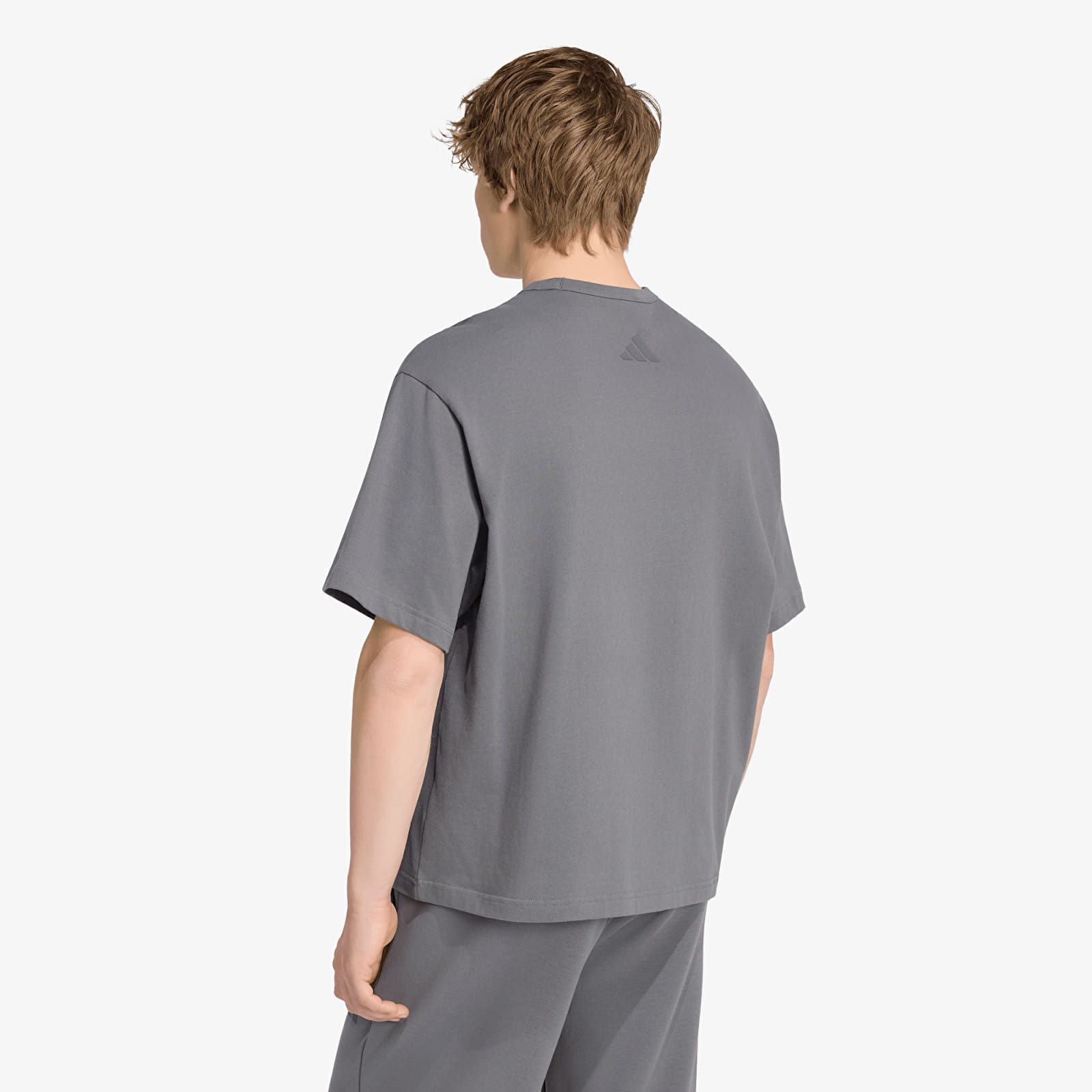Pánske tričká adidas Soft Lux Graphic T-shirt Grey Five