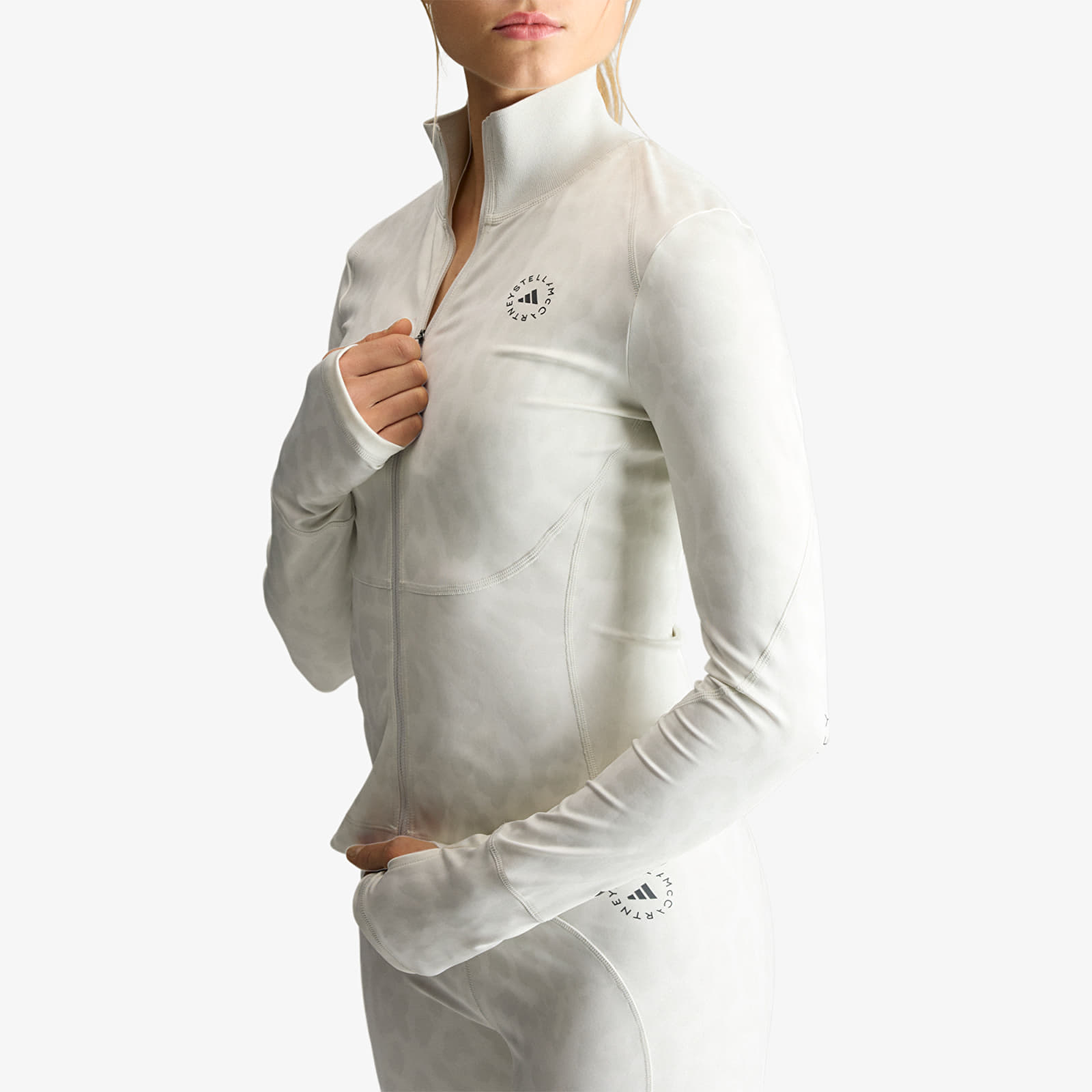 Women's Sweatshirts adidas by Stella McCartney Training Midlayer Printed Core White/ Orbit Grey