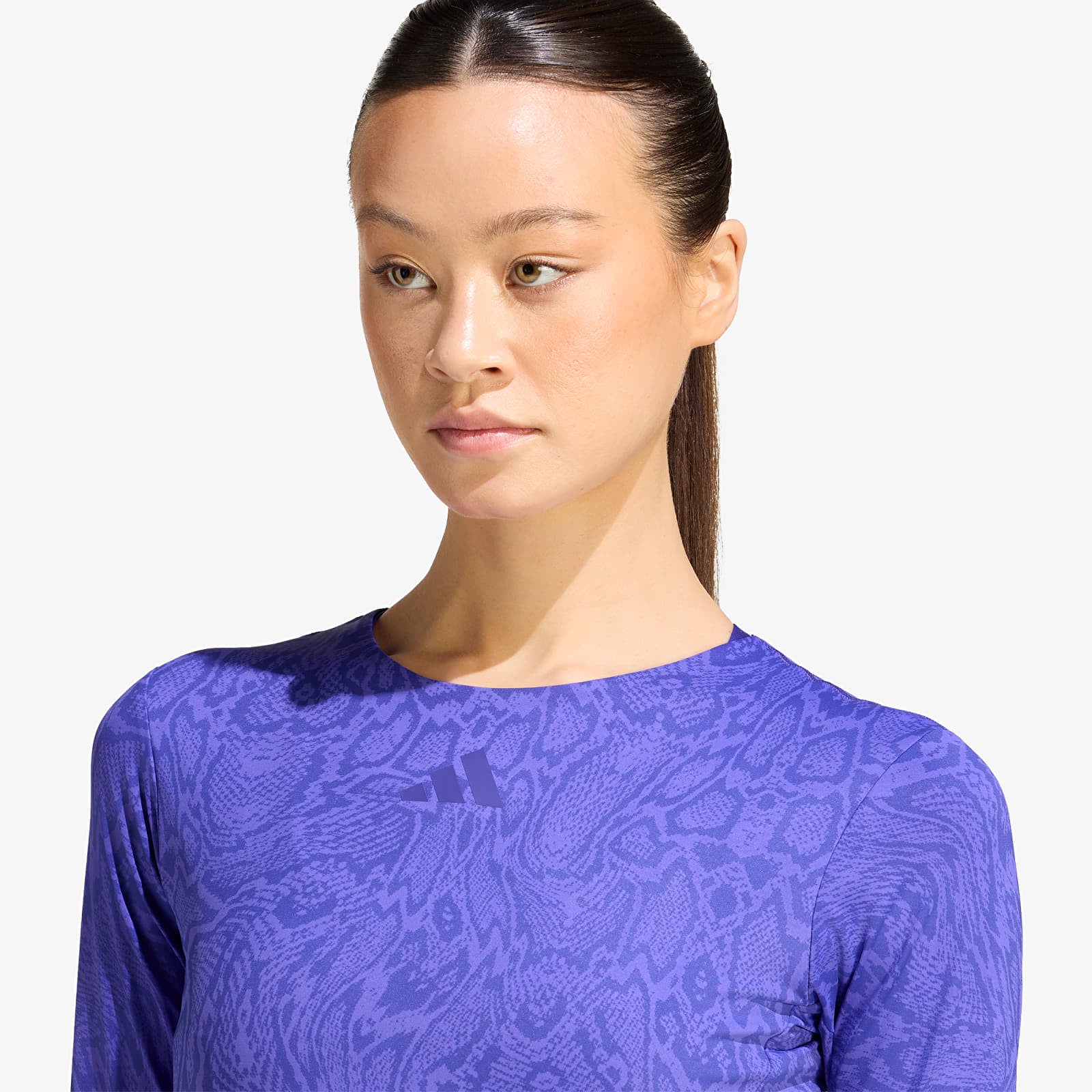 Ženske majice  adidas Primelift Workout Snake Twist Reversible Long Sleeve Solar Purple/ Pure Purple