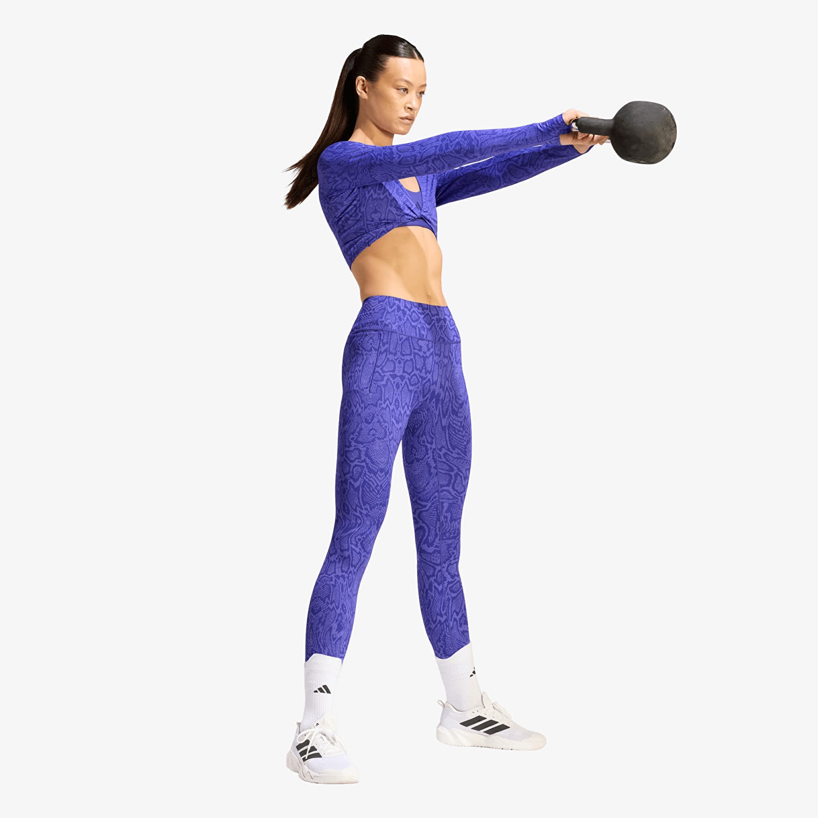 Ženske majice  adidas Primelift Workout Snake Twist Reversible Long Sleeve Solar Purple/ Pure Purple