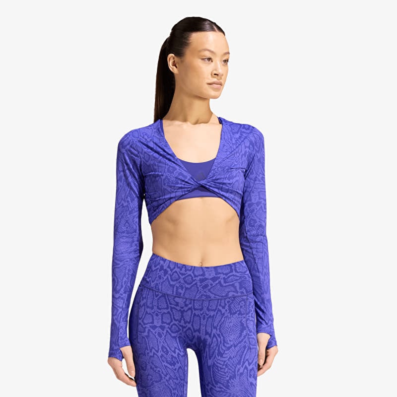 Tricou adidas Primelift Workout Snake Twist Reversible Long Sleeve Solar Purple/ Pure Purple