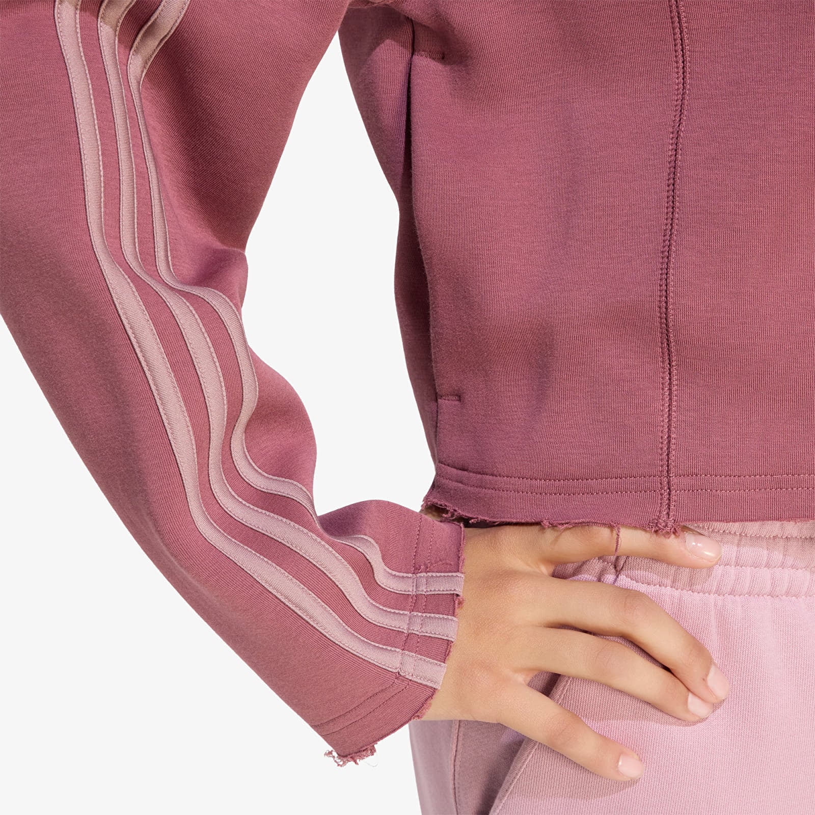 Dámske mikiny adidas SST 2.0 Cropped Hoody Quiet Crimson/ Wonder Oxide