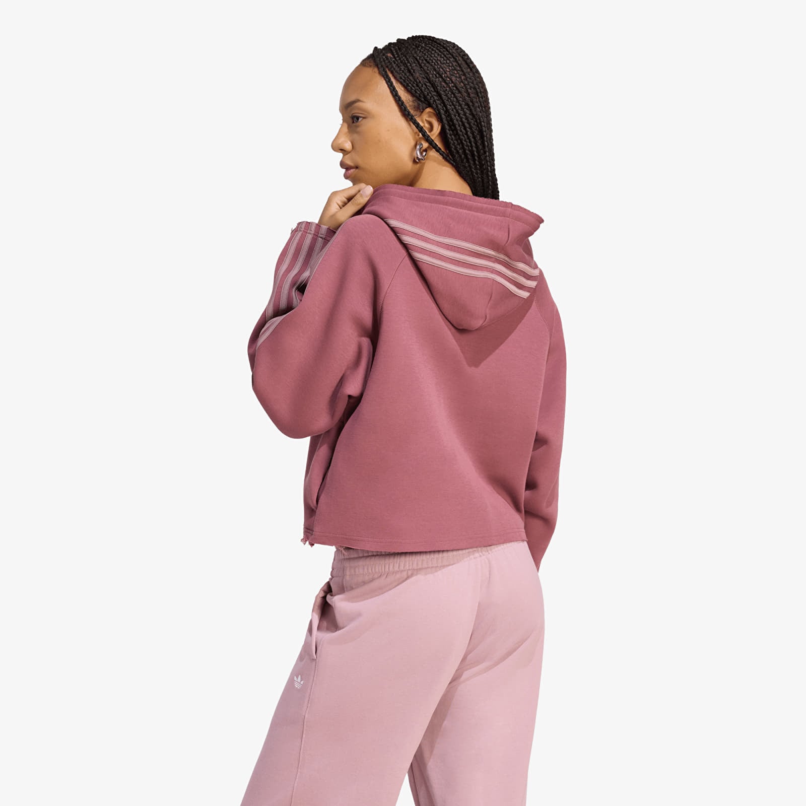 Dámske mikiny adidas SST 2.0 Cropped Hoody Quiet Crimson/ Wonder Oxide