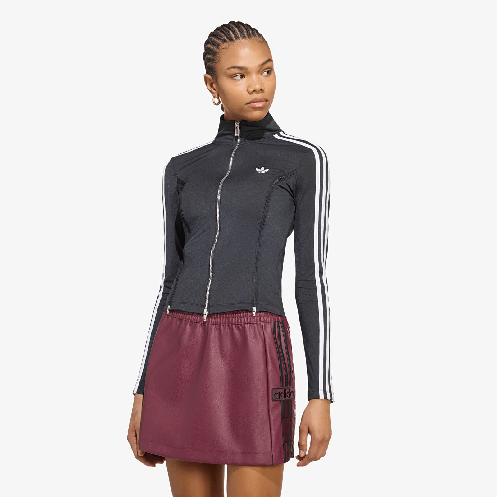 Naisten T-paidat adidas Long Sleeve Zipped T-shirt Black