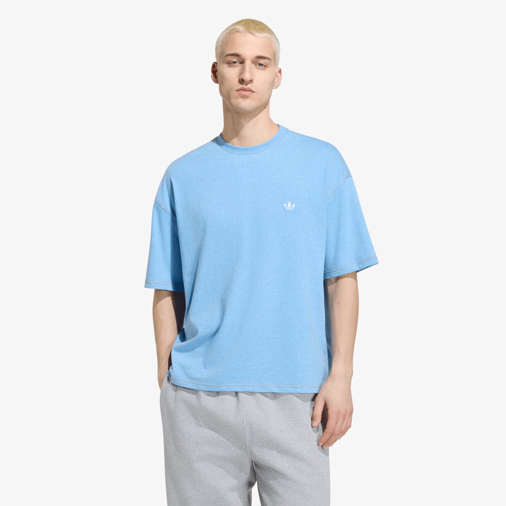 T-shirt adidas Trefoil Essentials Melange Loose Cropped TEE Light Blue Mel L