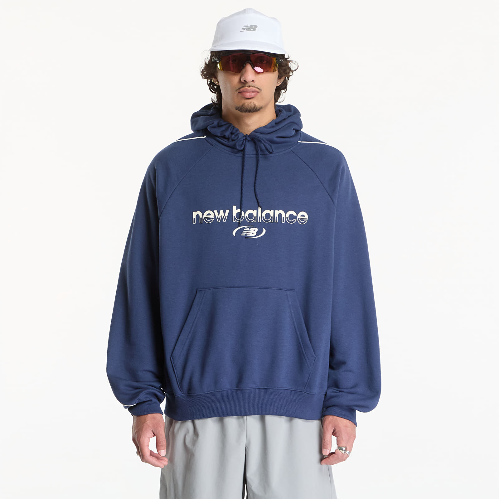 Men's sweatshirts New Balance Trackside French Terry Hoodie Nb Navy