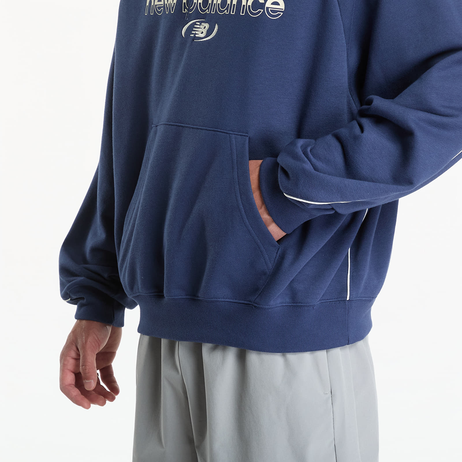 Men's sweatshirts New Balance Trackside French Terry Hoodie Nb Navy
