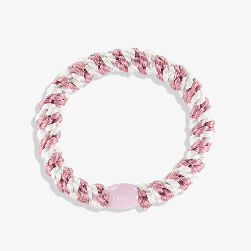 KKNEKKI Hair Tie Old Pink-White Stripe Pink